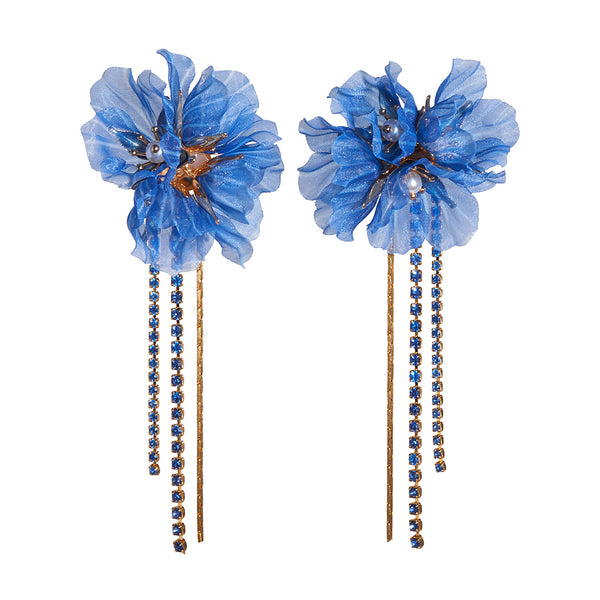 Blue on sale flower earrings