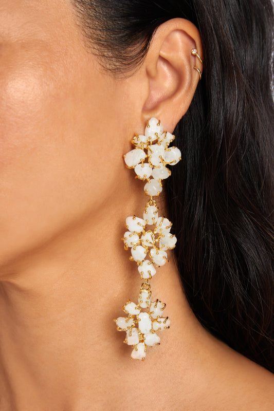 SANTORINI Long Flower Earring